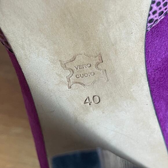 Askalice Peep Toe Lace Up Bootie Fuchsia Pink High Heel Size 9/40 - Picture 8 of 9